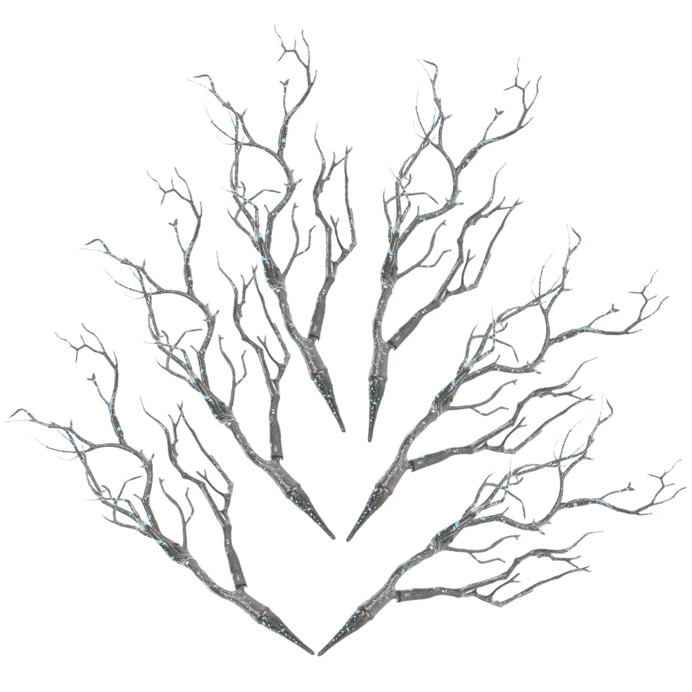 

6pcs Artificial Coral Branches Blue Decorations for Vase Home Wedding Party DIY Flower Arrangement Fake Dry Branches Plastic