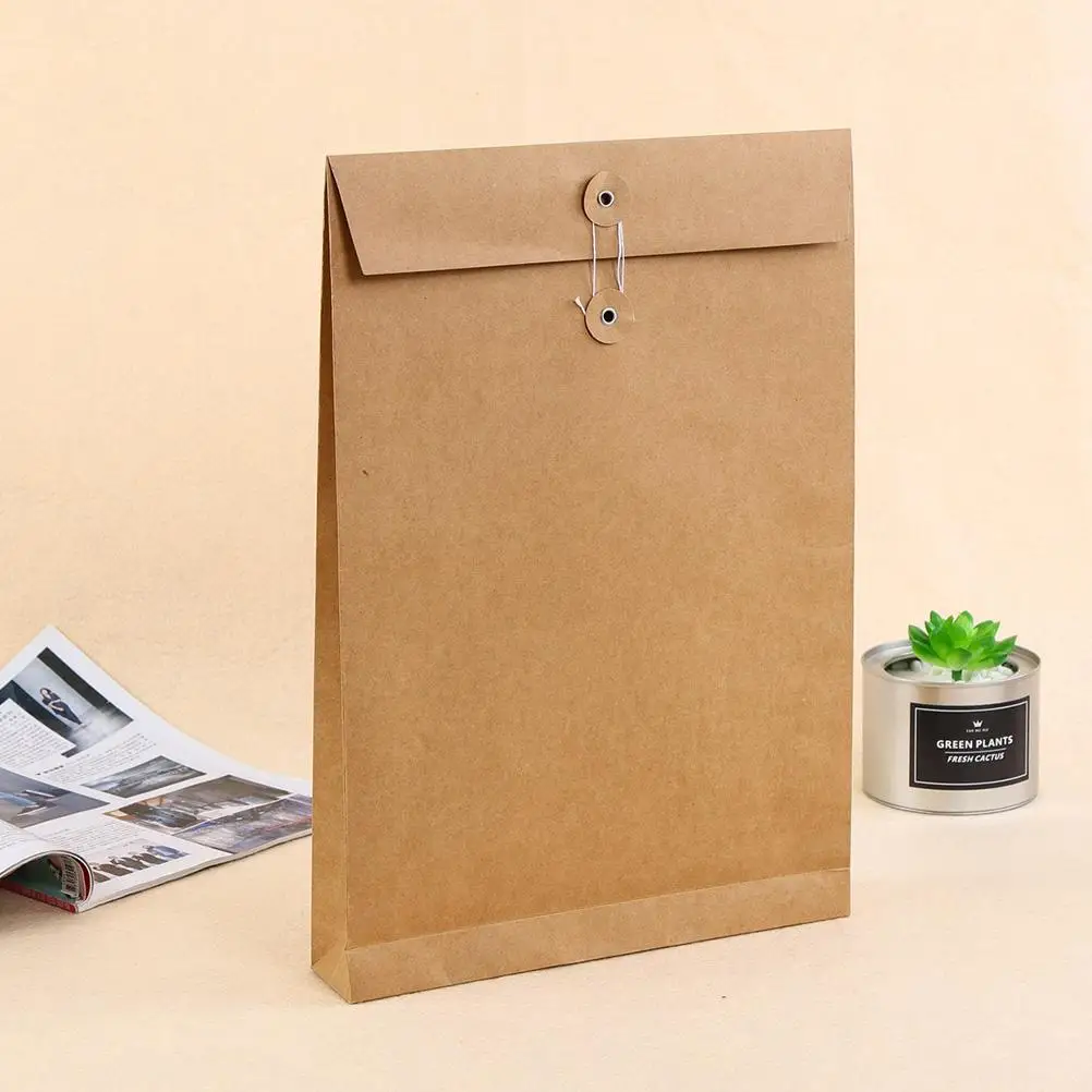 6pcs Square File Bag Large Capacity Document Carrier Paper Organizer Folder Clothes Packing Bag for A4 Files Office Use
