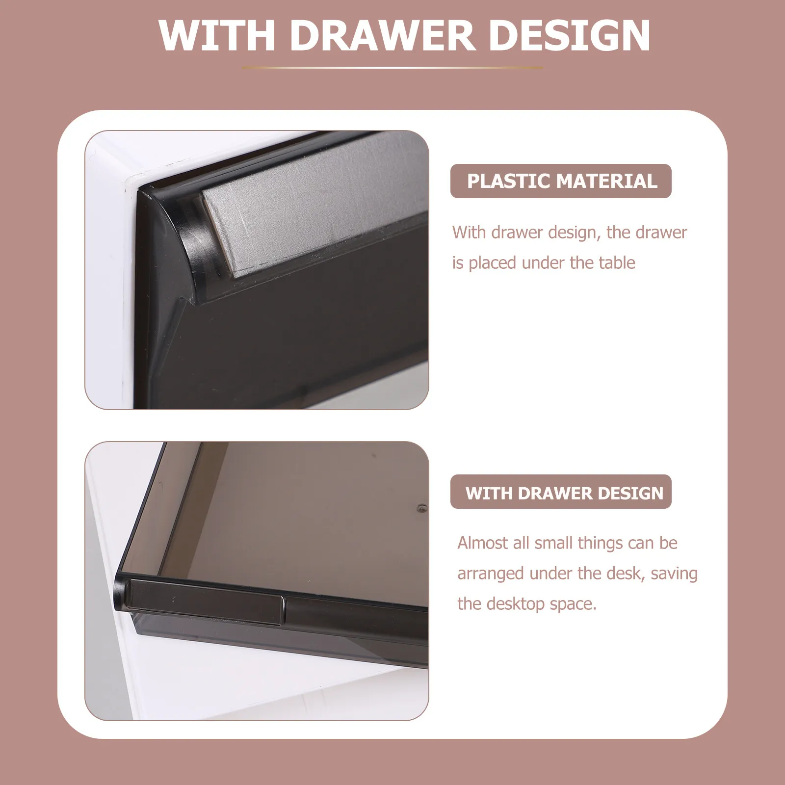 

Скрытый выдвижной ящик под столом: органайзер премиум-класса из пластика, многофункциональное решение для хранения канцелярских принадлежностей, инструментов и косметики