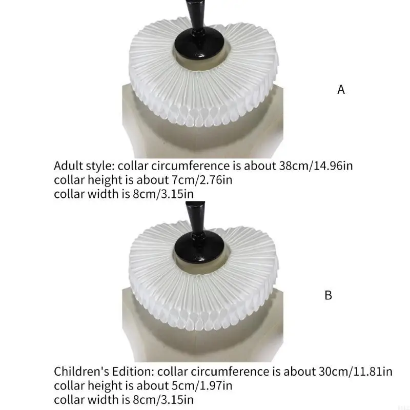 50LE Elizabethan Fake Collar Ruffle Clown Collar Vintage Victorian Necklace Neck Ruff Cosplay Choker Shawl Scarf