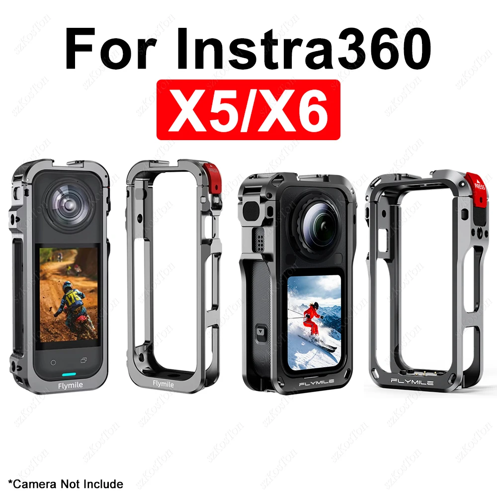 Pour Insta360 X5 cadre métallique antichoc protection lapin Cage étui d'extension pour Insta 360 X5 accessoires support de cadre en métal-image