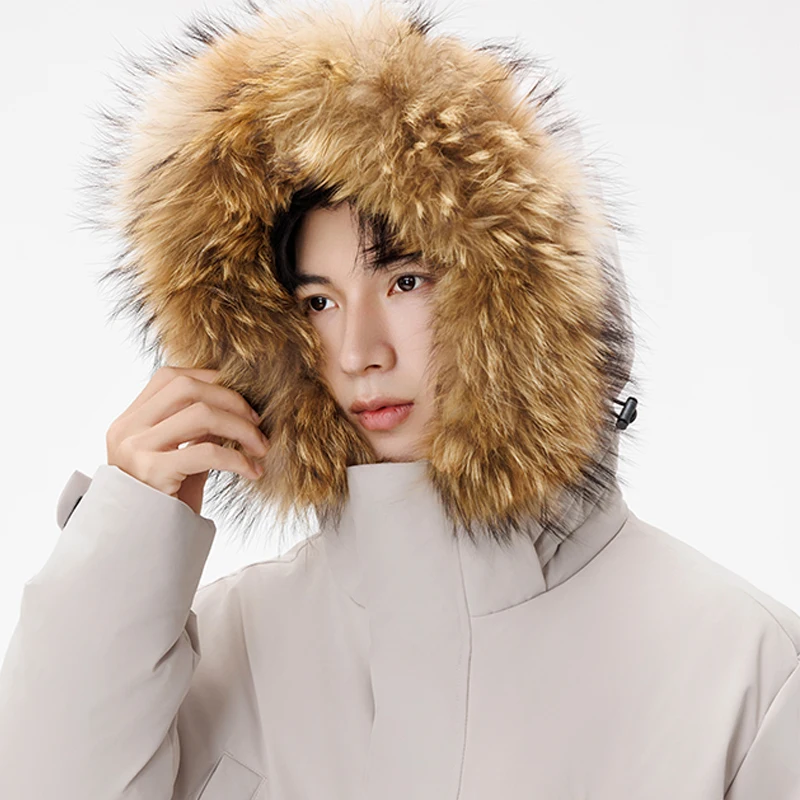 

Мужская зимняя куртка средней длины с меховым воротником, утепленная, из полиэфирного волокна, модная, для работы, уличный стиль