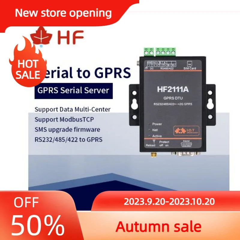 

Hot Selling Home HF2111A Industrial Modbus Serial RS232 RS485 RS422 to GPRS Converter Device Serial Server support MQTT