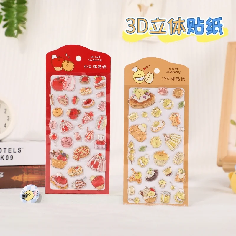 Creative Food Sticker Dim Sum Cake 3d Relief Sticker Scrapbooking Diy Diary Decor Journaling Stationery Kawaii Stickers