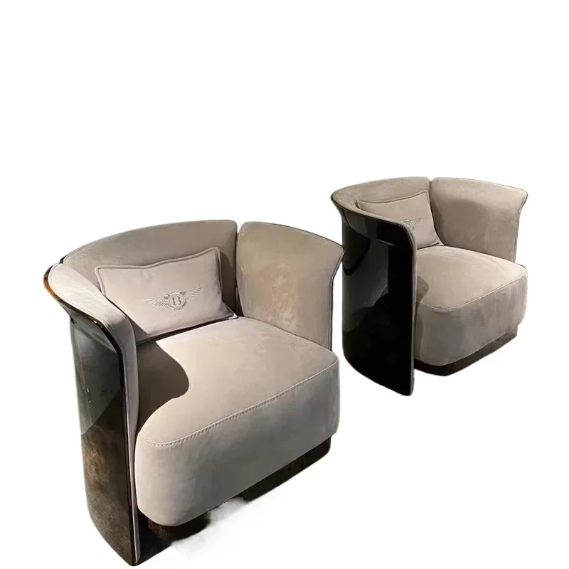 Minimalist leather sofa combination villa luxury living room simple modern paint board