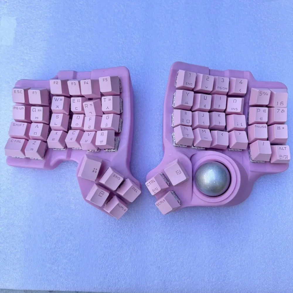 

Charybdis Split Keyboard 4x6 Custom Wired Single-mode MX Switch Trackball Pink Keyboard Stand Split Mechanical Keyboard Kit Game