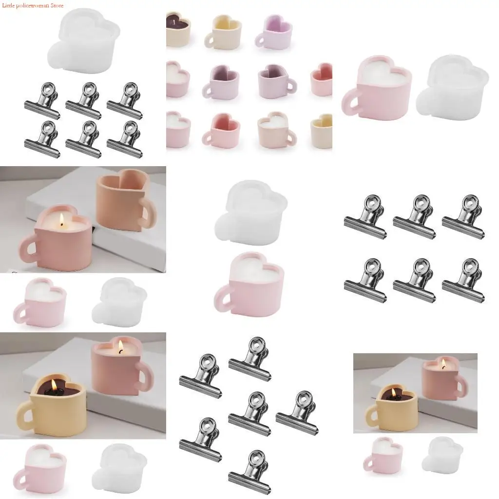 

F92D Cup Molds Home Decors Mold Heart Teacup Jewelry Making Tool