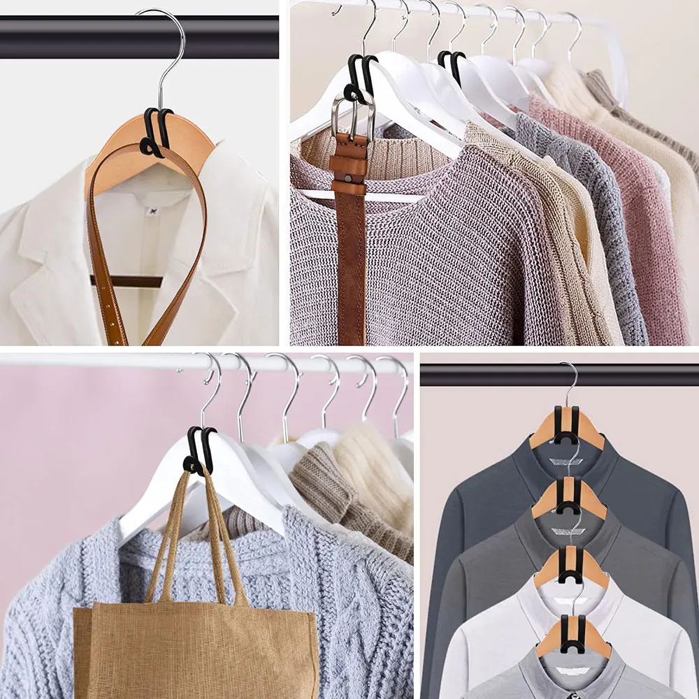 24PCS Mini Clothes Hanger Connector Hooks Cascading Closet Space Saver Hangers Wardrobe Coat Extendable Hanger Holder