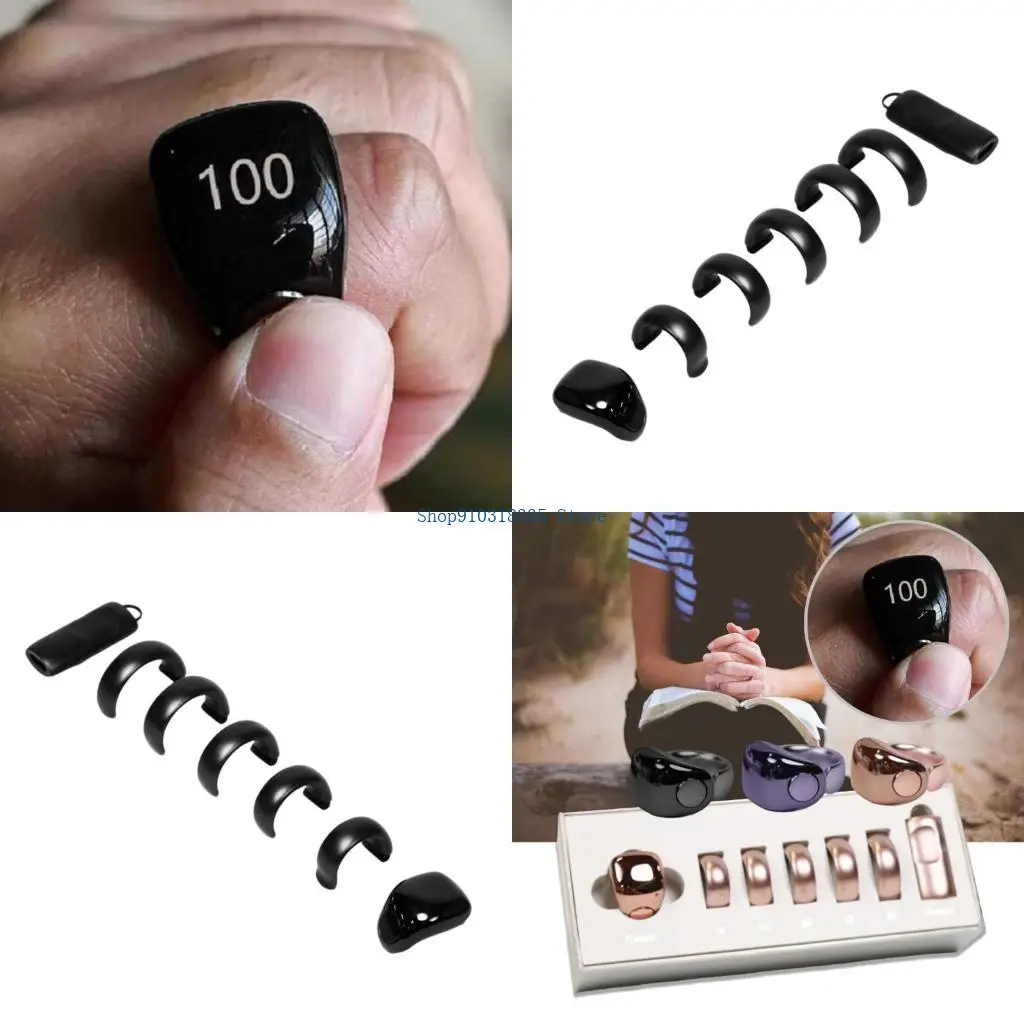 

Цифровой дисплей интеллектуальный подсчет колец с беспроводным зарядным устройством 5 Размер, регулируемый для молитвы и ZIKR до