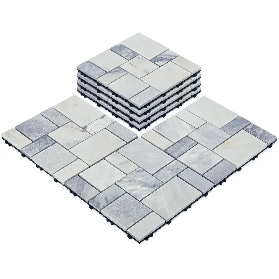 

4 шт. модульной плитки для террасы, 12x12, для улицы, водонепроницаемая, для самостоятельной укладки, имитация натурального мрамора, для веранды, сада