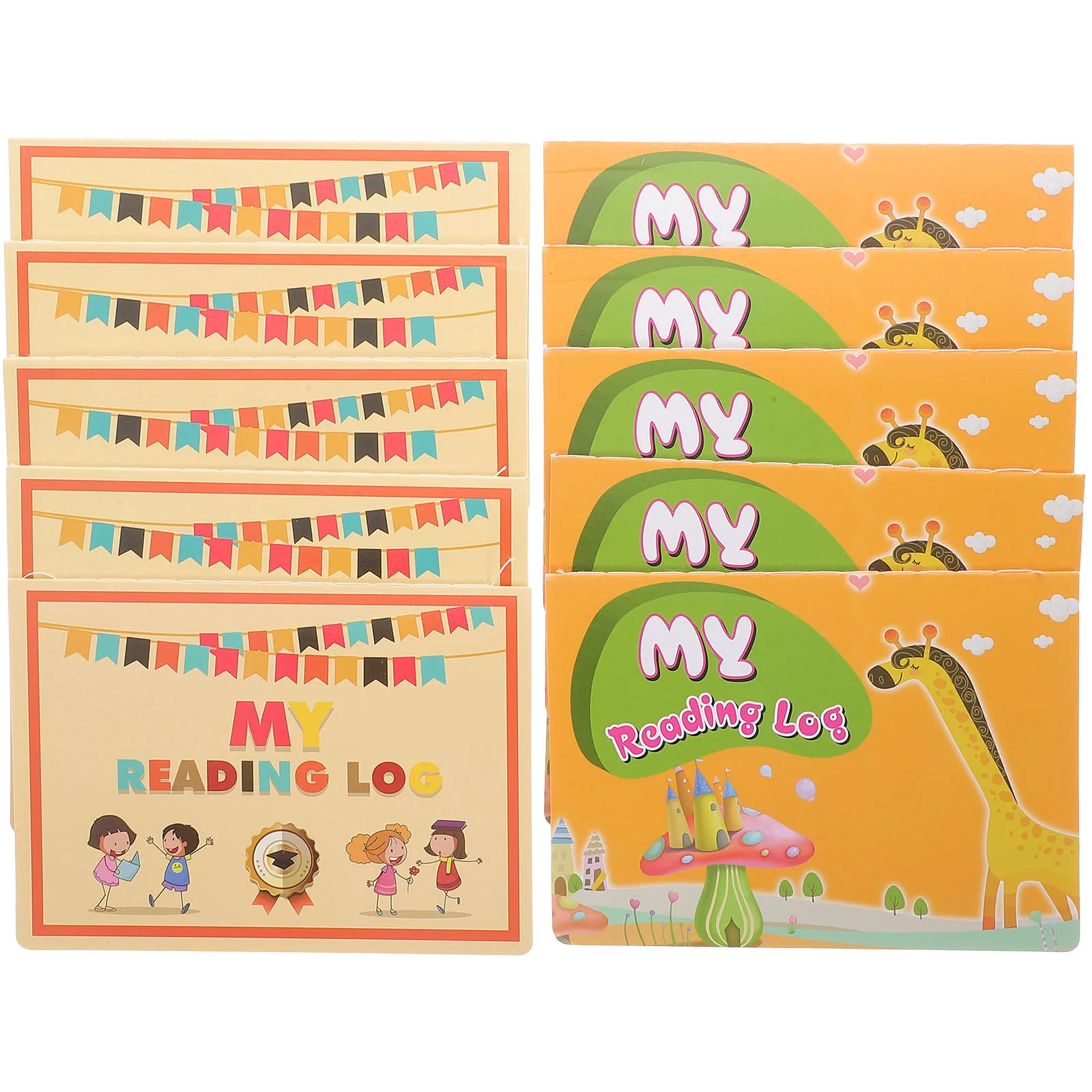 10 szt. Książeczki do śledzenia czytania dla dzieci, angielskie, z nadrukiem, wzór z kreskówki, praktyczne materiały edukacyjne, dziennik czytania dla dzieci