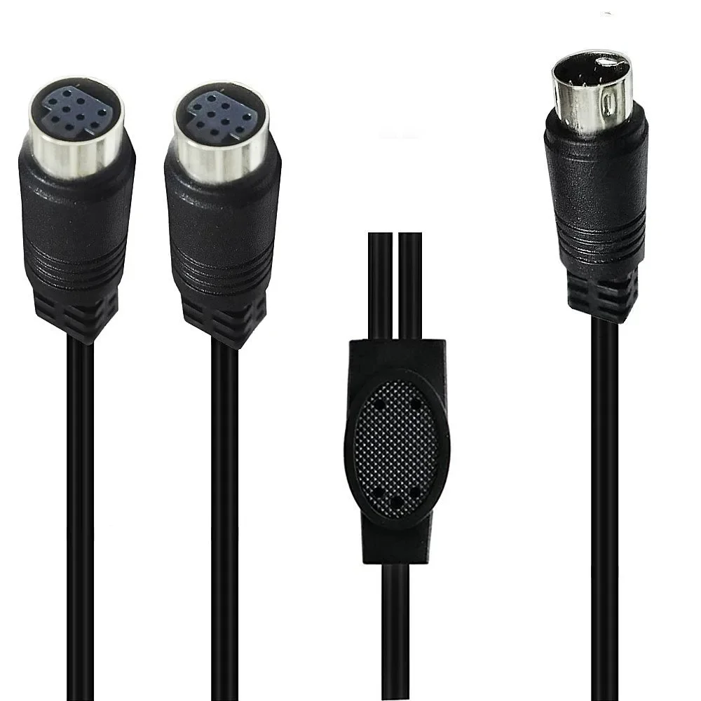 Mini DIN 9-Pin Splitter Y Adapter Cable，mini Din 9 Core Audio/video Cable, S-video Set-top Box Cable 0.5M