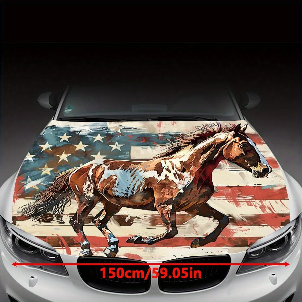 Starry Spur: The Soul of Freedom Galloping in the Banner Rhyme; Vinyl Car Wraps, Vinyl Car Hood Graphics, Vinylcal Patterns with