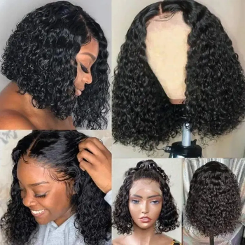 5x5 Glueless Wig Curly Short Bob Lace Frontal 13x4 13x6 Deep Wave Lace Front Wigs Preplucked