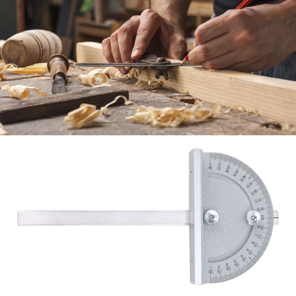 Durable Aluminum Alloy Woodworking Protractor Accurate Scale Versatile Angle Protractor Miter Gauge Carpentry