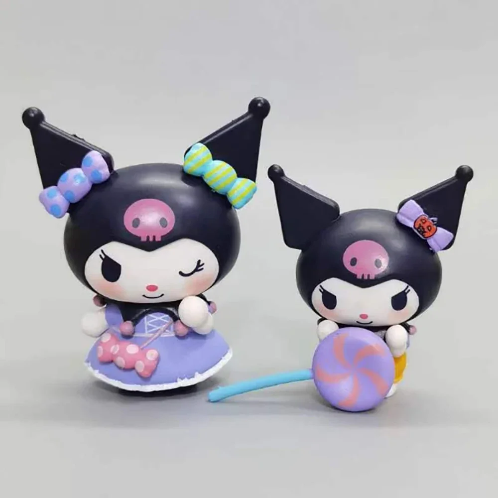 Kuromi Sanrio Anime Figure 7Cm oggetti da collezione Kawaii Toys Candy Party Christmas Halloween Cake Decoration regali per bambini