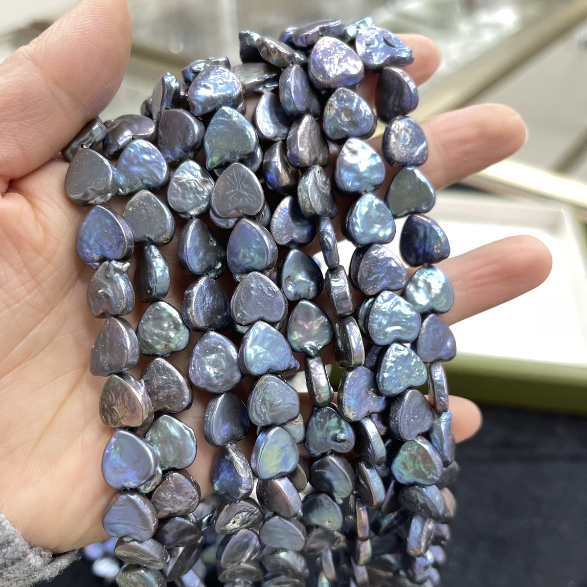 12x12mm Blue-Purple Heart Baroque Natural Freshwater Pearl Bead for Jewelry Making DIY Necklace Earring Bracelet Accessory Women - Detail 1
