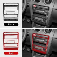 LHD RHD Car Central Control AC/CD Panel for Seat Ibiza Real Soft Carbon Fiber Sticker 2003 2004 2005 2006 2007 2008 Accessories