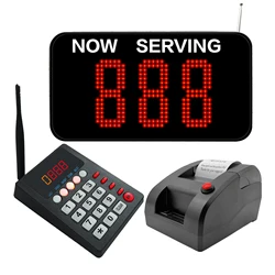 Number Calling System Wireless Restaurant Pager Queue Management System Business Keyboard Calling With Printer Ticket Dispenser