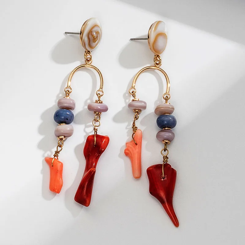 

Natural Red Garnet Chips Crystal Christmas For Womens Girls Holiday X-mas Drop Dangle Earrings Set