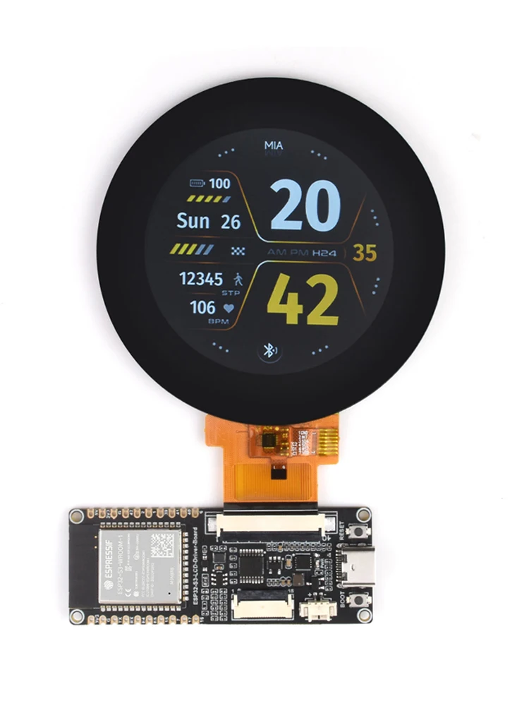 Imagem -02 - Rodada Kit Display Lcd Tela de Toque Capacitiva Wi-fi Btle N8r8 Esp32-s3 2.1 480x480