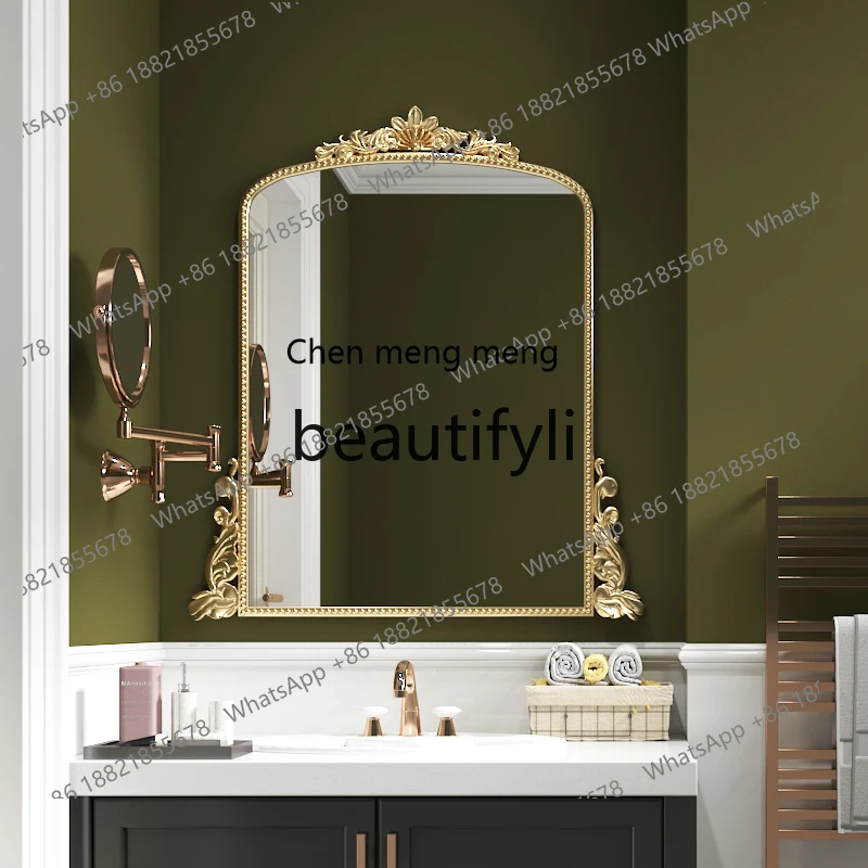 Toilet high definition bathroom cabinet makeup bathroom mirror washstand diagonal toilet cotton wall hanging
