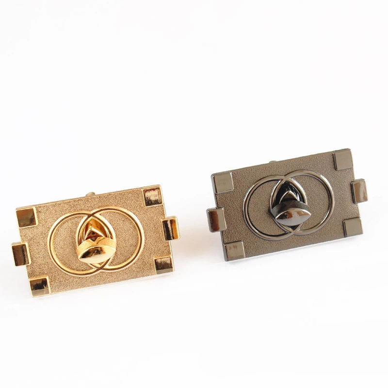 5Pc/lot Metal Square Tiny Bag Turn Lock Twist Lock Clasp Leather Craft Women Bag Handbag Shoulder Bag DIY Accessories