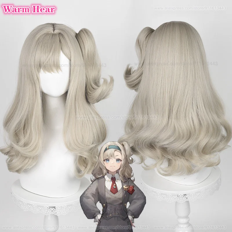 New! Matilda Bouanich Cosplay Wig Game Long 55cm Light Gray Gold Curly Hair Cosplay Anime Wig Heat Resistant Hair