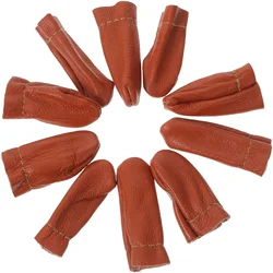 10pcs Thimble Finger Protector Pu Materials Practical Gift Sewing Supplies Quilting Thimbles Protective Guards Felting Craft