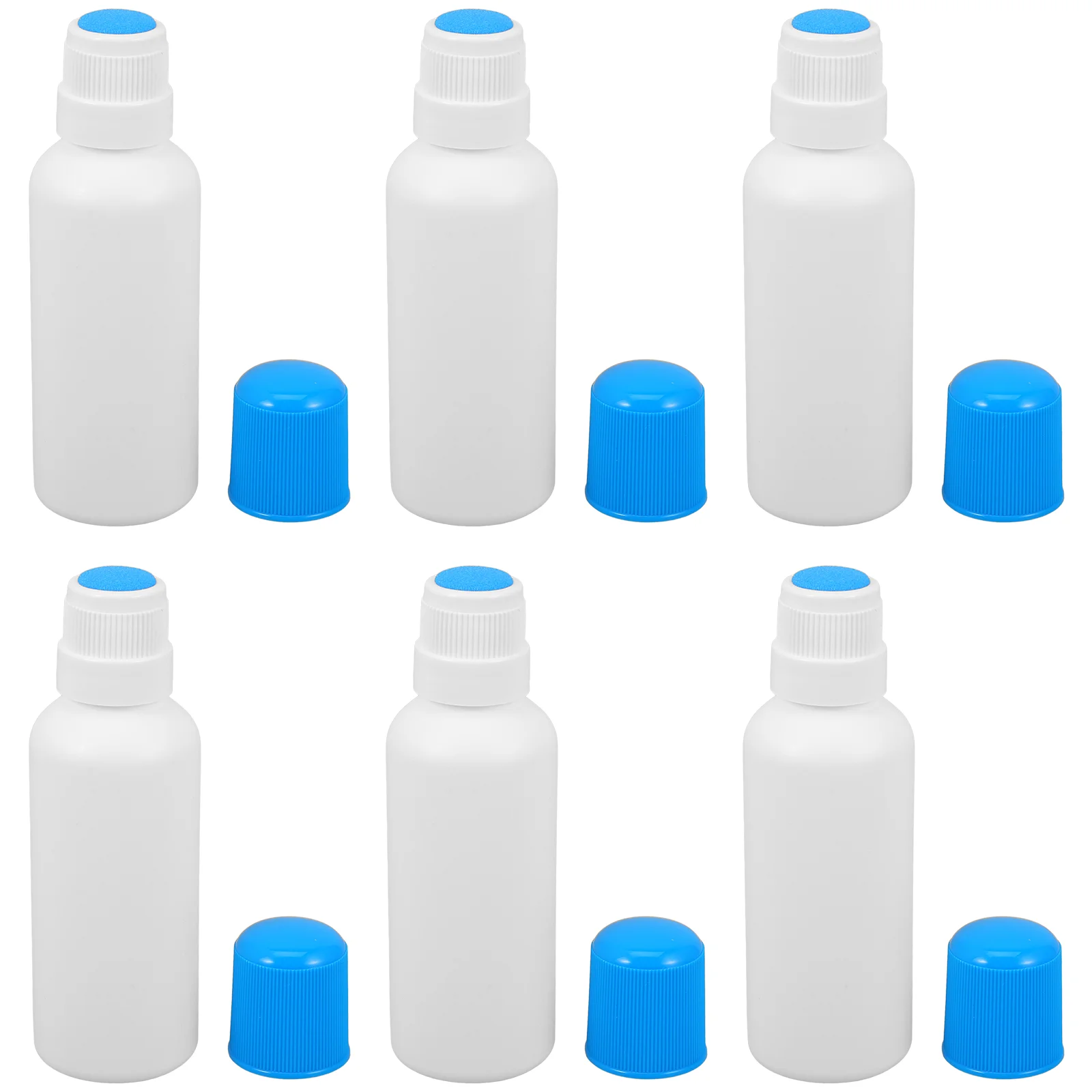 Botella de medicina para frotar, botellas de linimentos de viaje, marcadores de pintura rellenables vacíos, contenedor de cabeza de esponja para aplicar líquido pequeño, 6 uds.