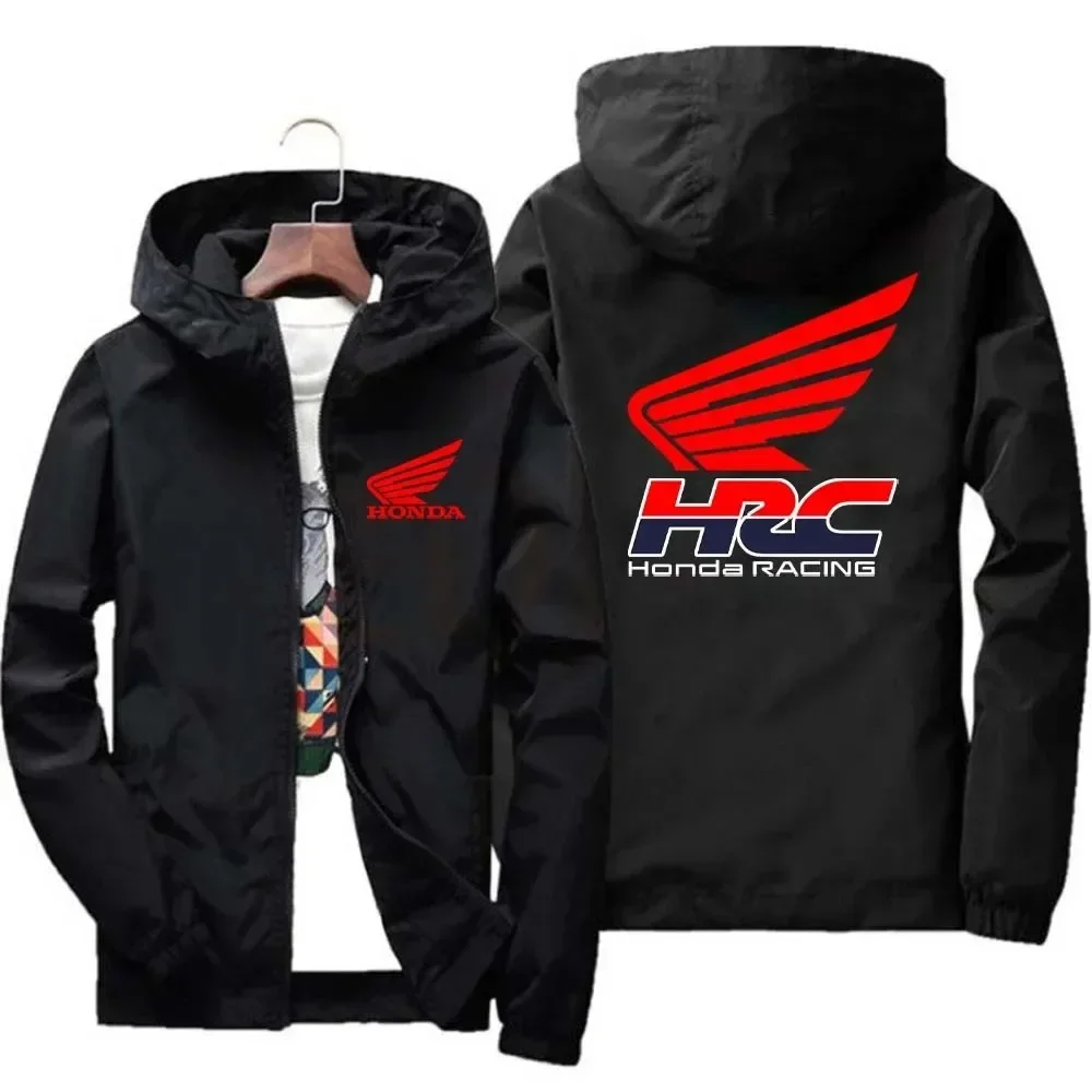 

Honda HRC Motorcycle Racing Zipper Jacket Men's Women's Windproof Casual Fashion Hooded Spring Autumn