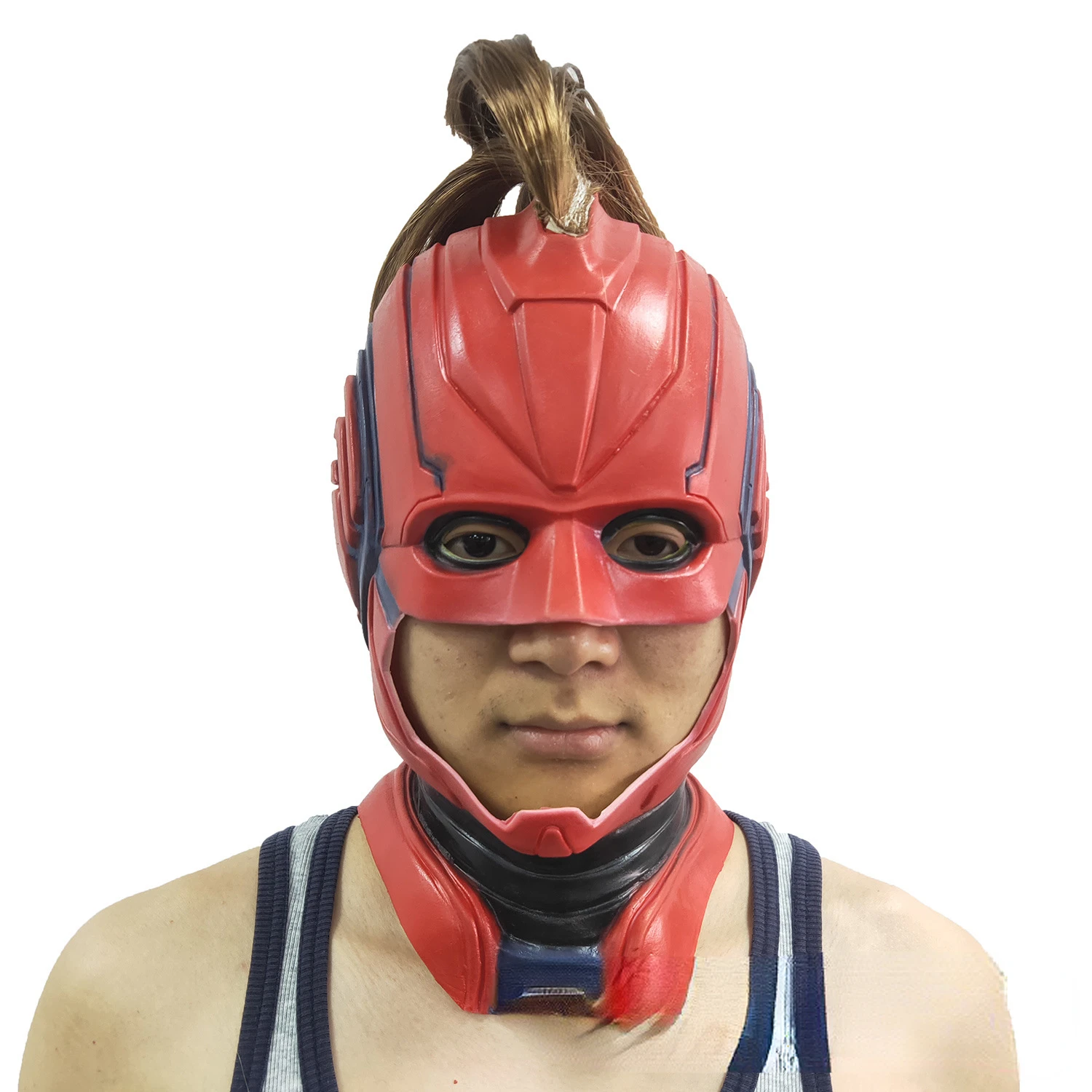 Movie Superhero Latex Mask Carol Danvers Helmet Latex Headset Mask Cosplay Stage Party Performance Props Halloween Gifts