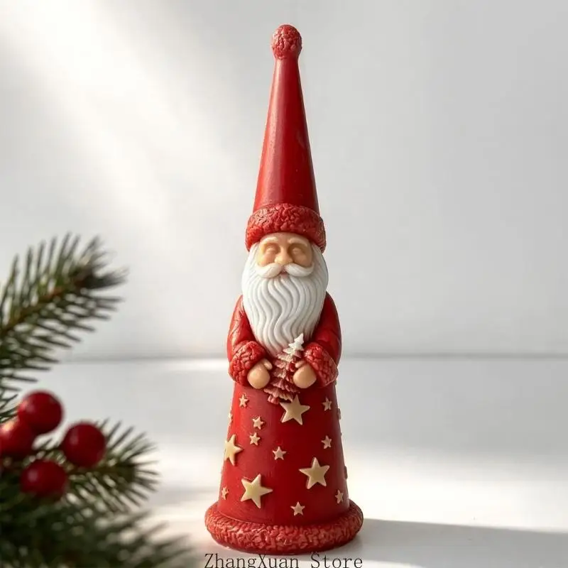 Weihnachtsmann-Kerzengussform für weihnachtliche DIY-Ausstellung, saisonale Tischdekoration und Feiertags-Workshop-Projekte 3XUF – Detail 2
