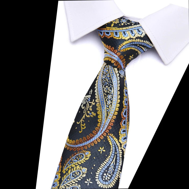 New Style Fashion 7.5 cm Blue Striped Floral Tie For Men Gravatas Hombre Fit Wedding Workplace Birthday Gift