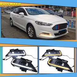 포드 몬데오 퓨전 2013 2014 2015 2016 차량용 주간 주행등, DRL 12V LED, 회전 황색 신호 릴레이 액세서리, 2 개