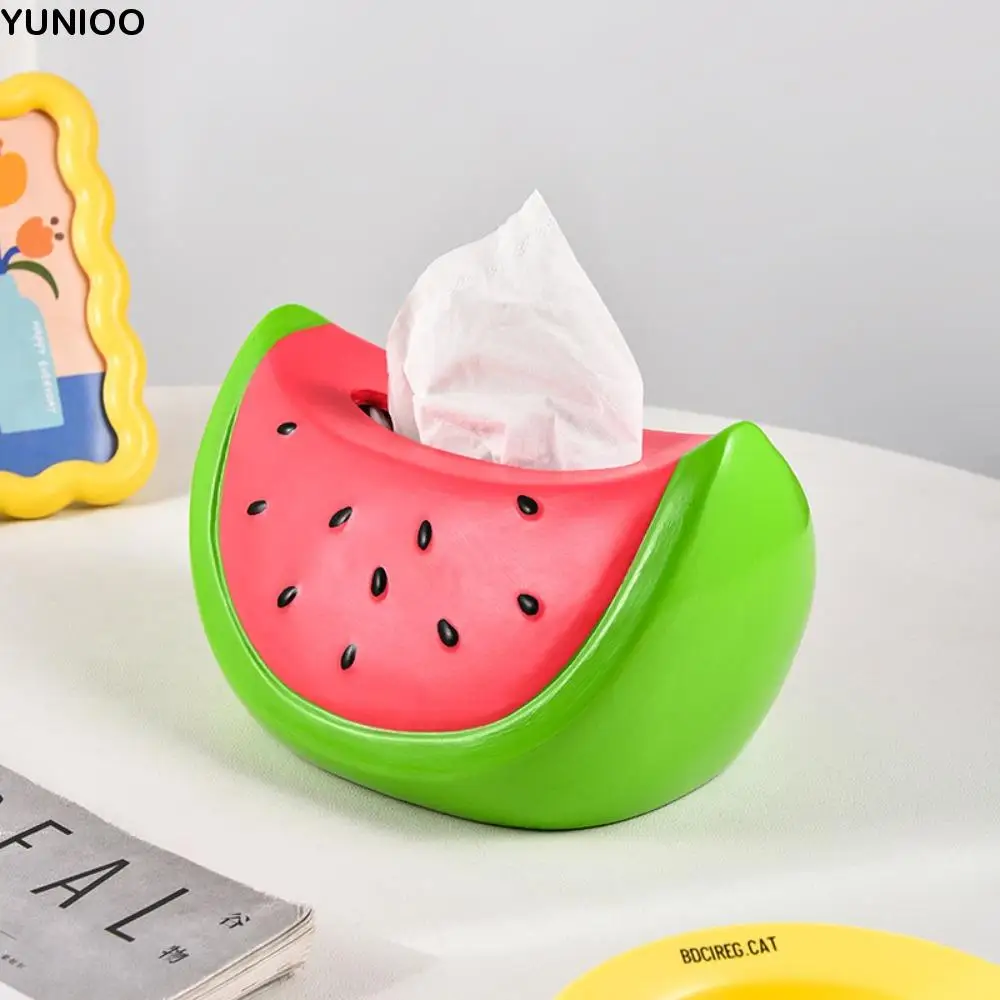

Model Toy Watermelon Tissue Box Fruit Decorative Watermelon Paper Storage Box Summer Colorful Watermelon Ornament Decoration