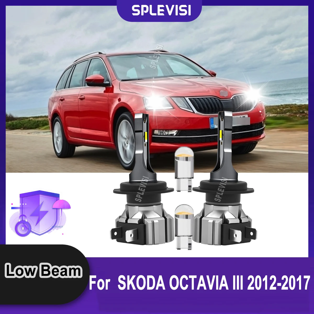 

H7 75W LED 12v 6000K Headlight Low Bulbs Consistent, Stable For SKODA OCTAVIA III 2012 2013 2014 2015 2016 2017