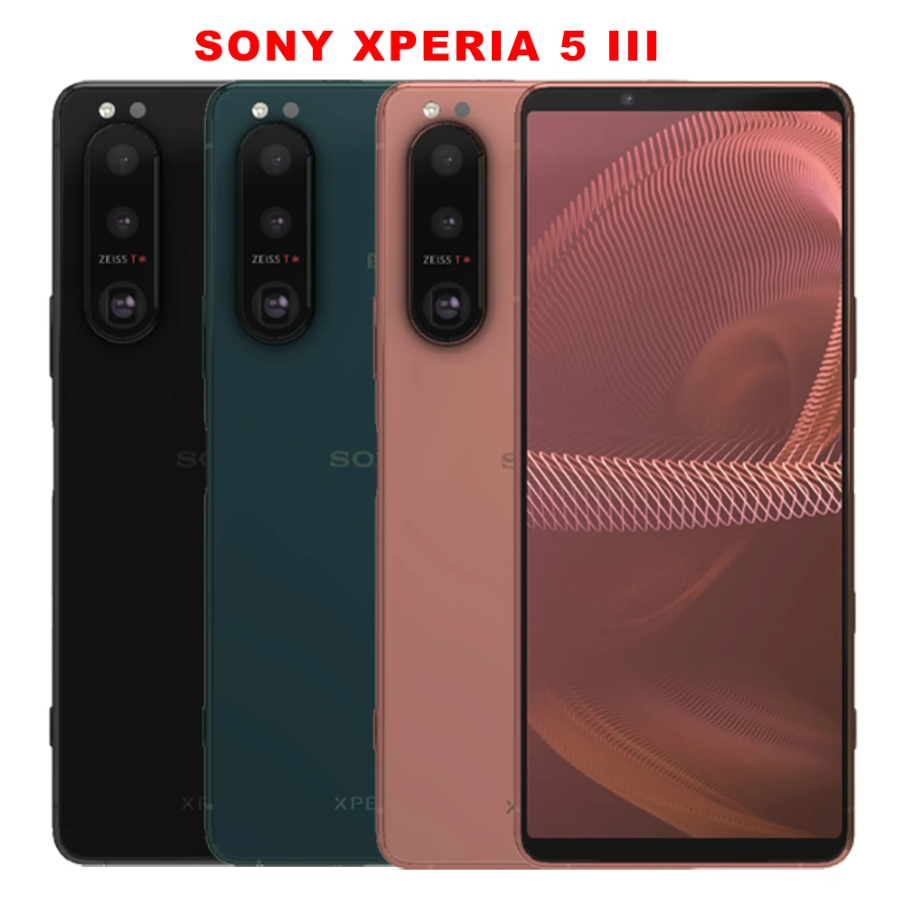 هاتف محمول Sony Xperia 5 iii 5iii 5G أصلي NFC 8GB + 128/256GB 6.1 "12MP + 8MP Snapdragon 888 ثماني النواة xperia 5 iii هاتف محمول