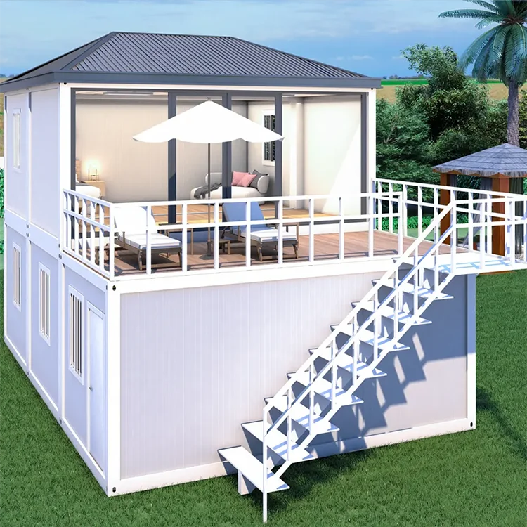 Гостиная, вилла, лагерь, 2-этажный современный курортный домик, сборный дом для гостей, изоляция, сборный плоский контейнерный дом