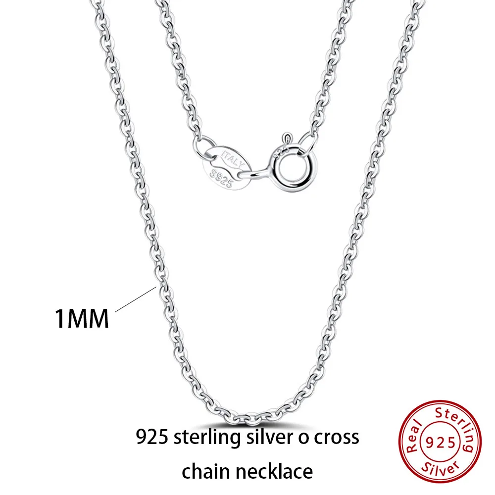 Unisex 925 Sterling Silver Basic Chain Necklace