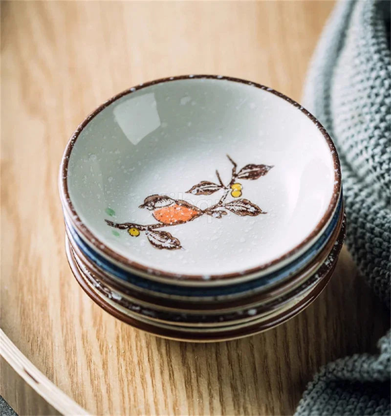 Ceramic Seasoning small Dish Japanese Willow Porcelain pepper Taste Round Dish Small Plate Dipping Saucer Kitchen Tableware