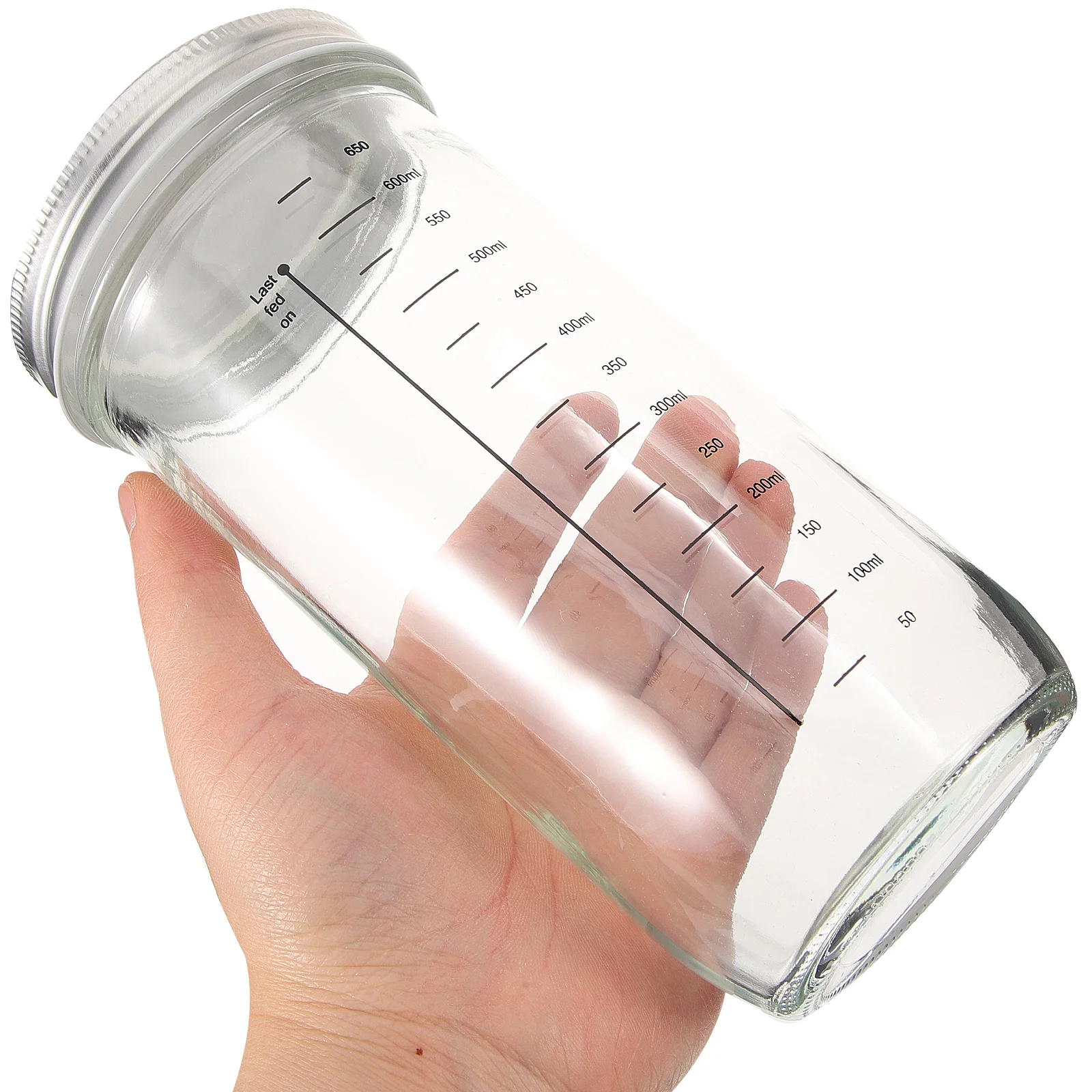 

1Set Sourdough Starter Jar Glass Storage Bottle with Scale for Homemade Sauces Dressings Spices Long-Lasting Freshness