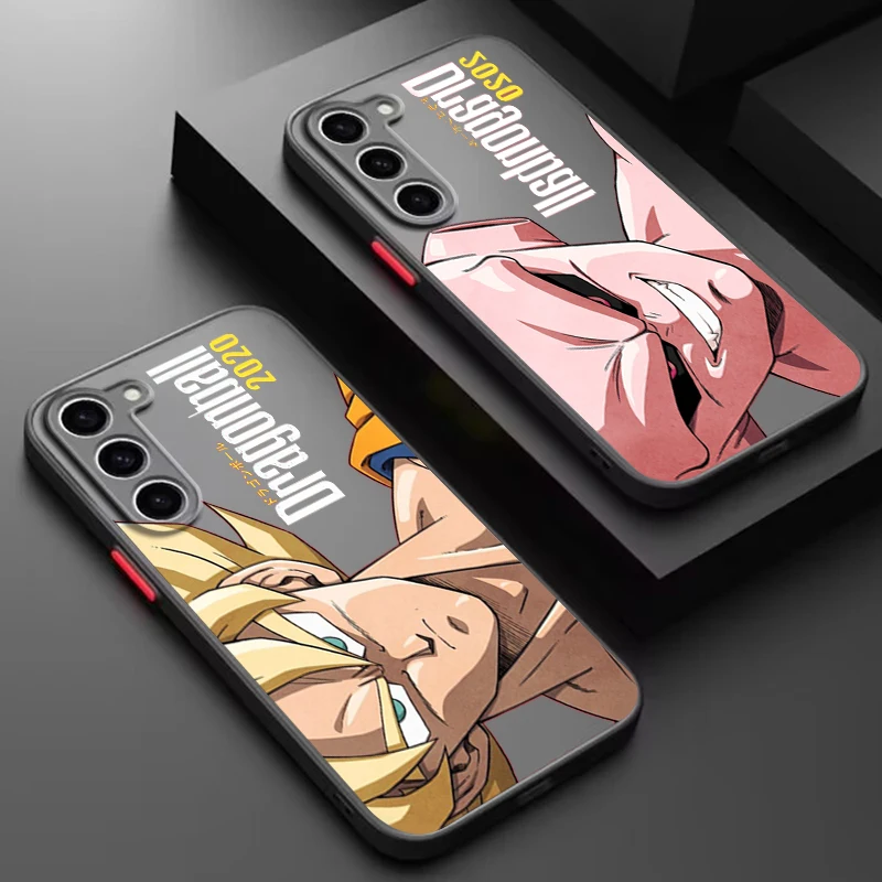 D-Dragon Ball Goku Cool Frosted Translucent For Samsung Galaxy S24 S23 S22 S21 S20 FE S10 S9 S8 Plus Ultra Pro 5G Back