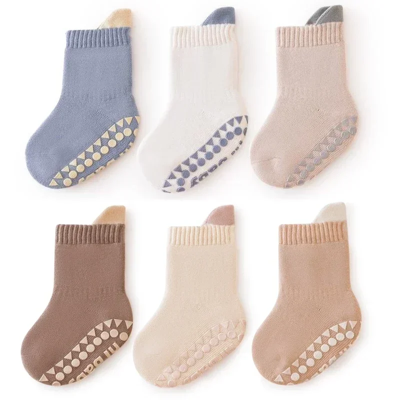 

3 Pairs Kids Fashion Thick Warm Trampoline Socks Baby Middle Tube Stockings Long Socks Infant Toddler Boys Girls Casual Socks