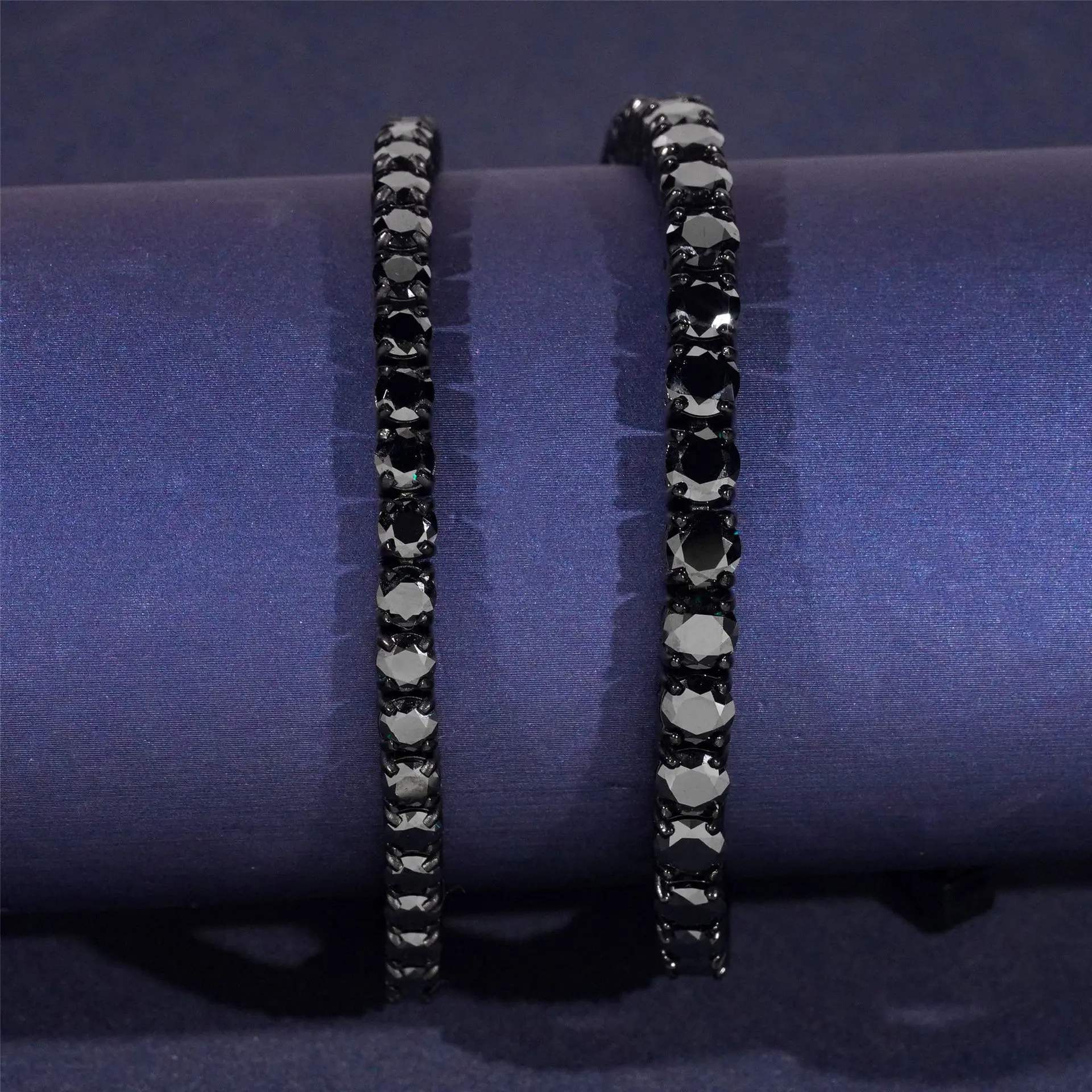 4/5mm 316L Moissanite Black Tennis Chain Bracelet Necklace Iced Out Chain For Men Women Hip Hop Jewelry Pass Diamonds Tester