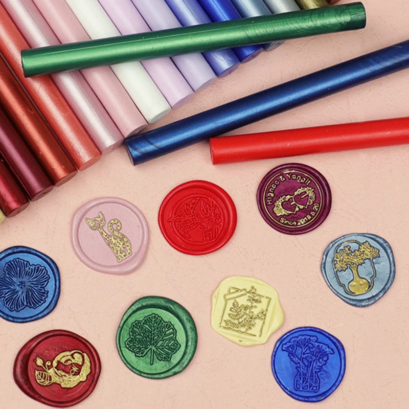 10 Stück/Lot Klebepistole, Siegelwachsstifte für Wachssiegel, Stempel für Hochzeitseinladungen, Karten, Umschläge, Weinpakete, Geschenkverpackung – Detail 6