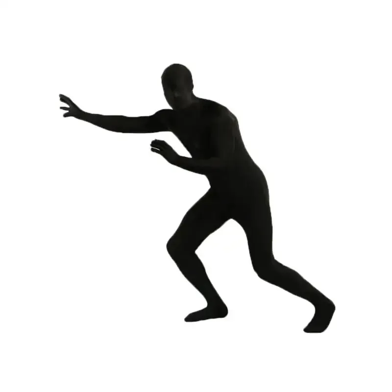 Body completo Zentai nero per uomo donna Carnevale di Halloween Cosplay Tuta attillata in pelle personalizzata Body in spandex