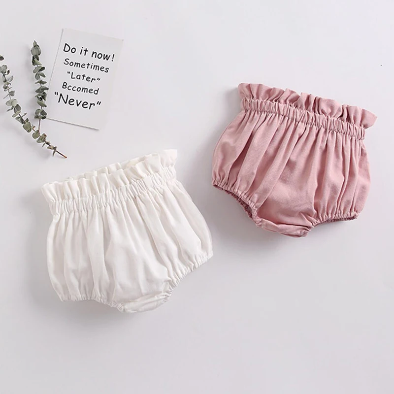 Cute Toddler Cotton Bloomers Shorts Elastic Baby Boys Girls Casual Harem Shorts Clothes 3 To 24Months Newborn Diaper Covers