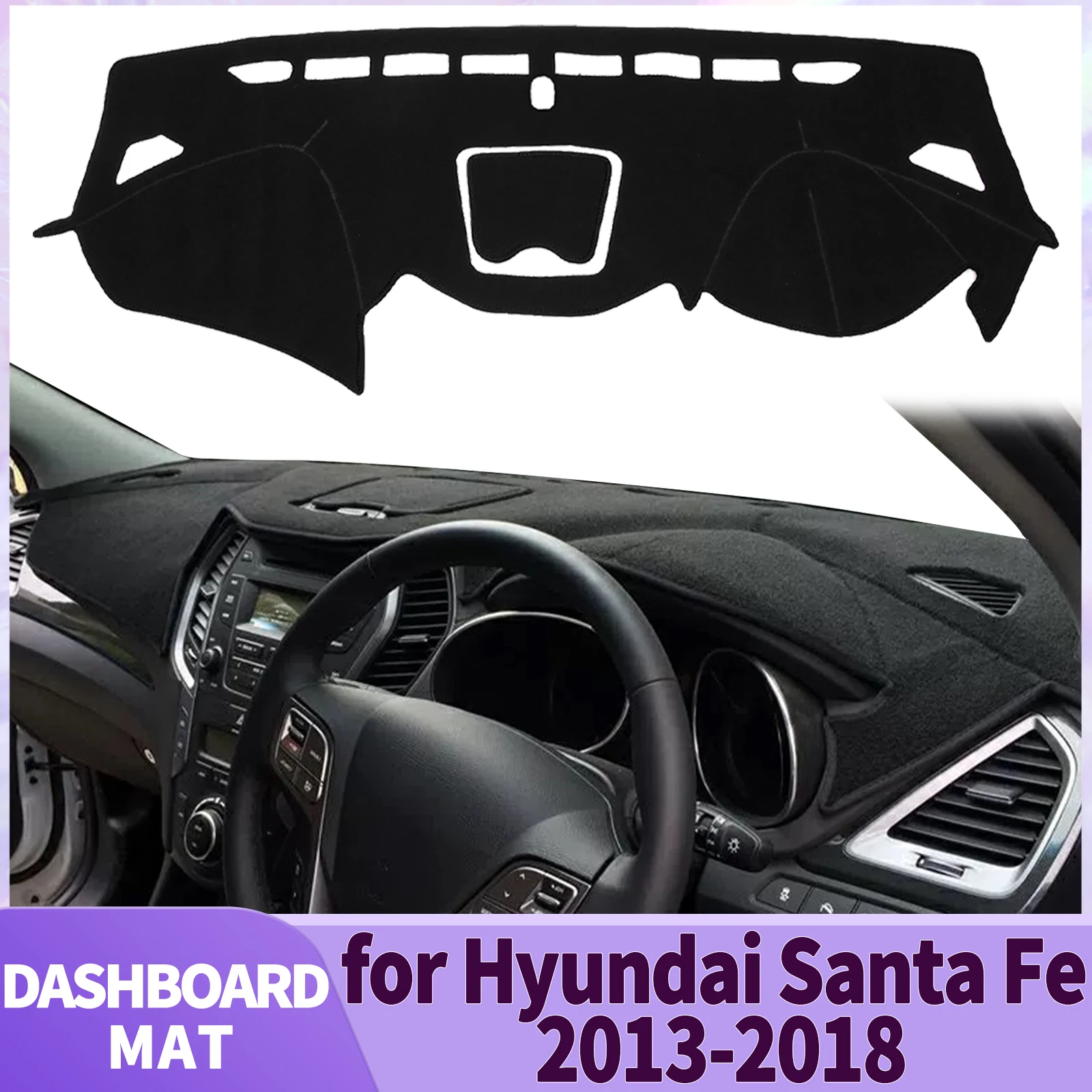 

fit for Hyundai Santa Fe Santafe 2013 2014-2018 Car Accessories Dashmat Dashboard Cover Pad DashMat Sunshade Protective Carpet
