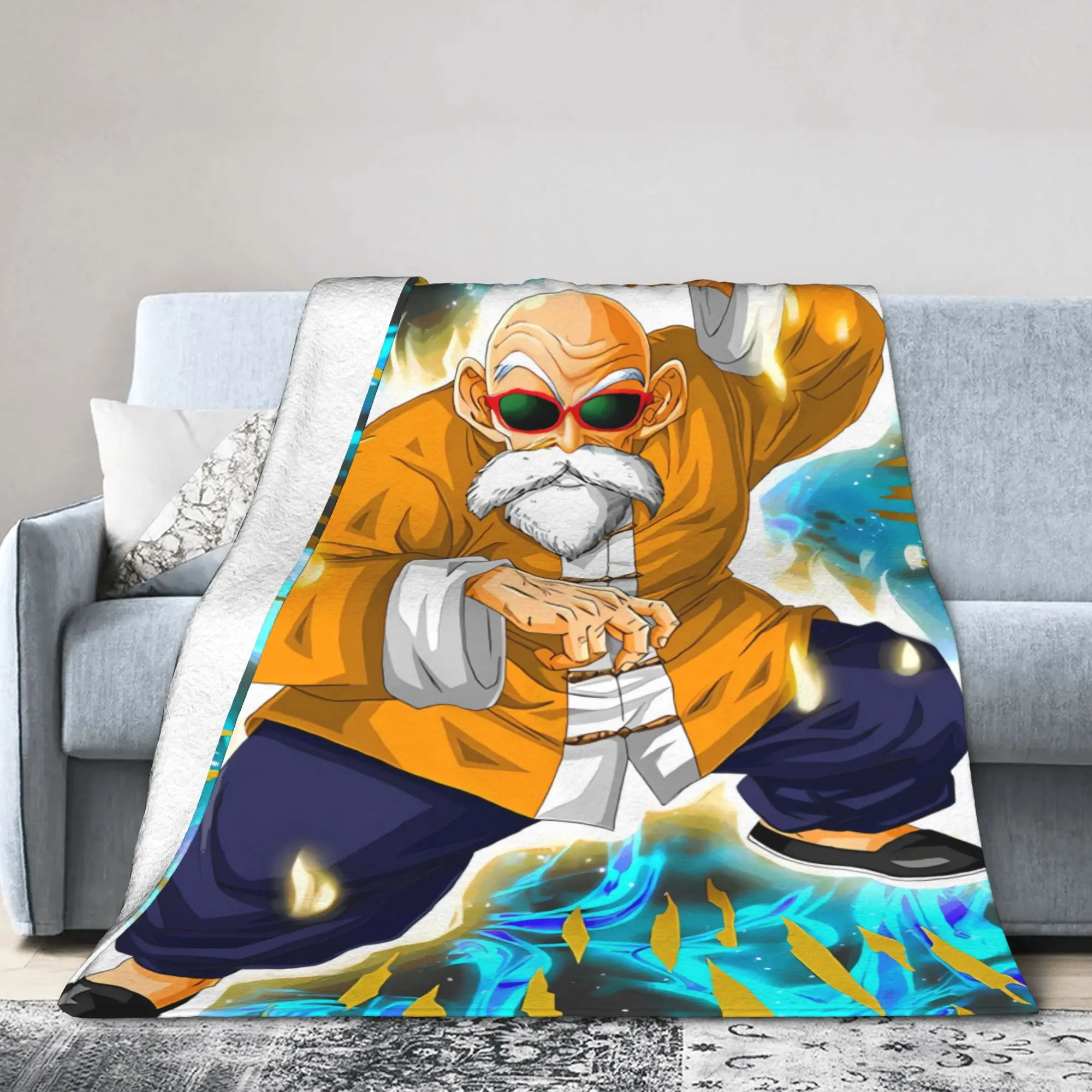 New Anime Dragon Ball Master Roshi Flannel Blanket Winter Warm Soft Bedding Throws for Child Couch Chair Bedspread Bed Cover
